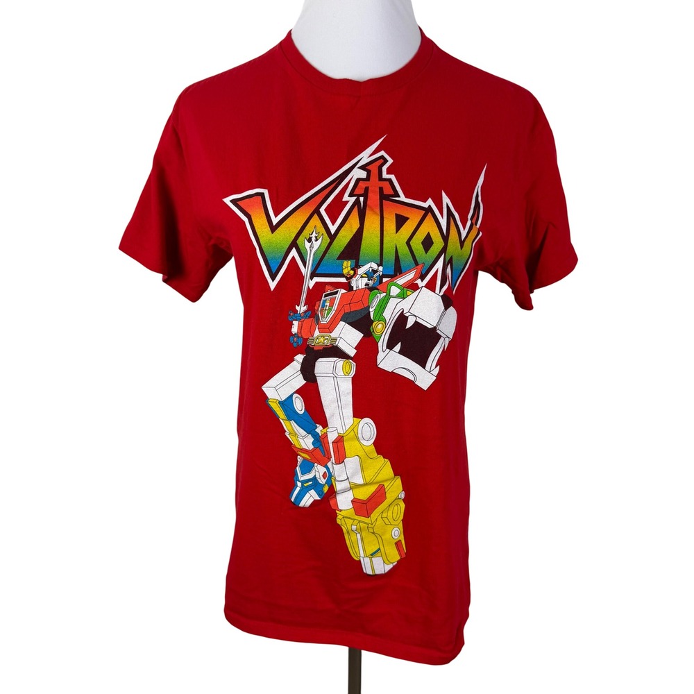 Voltron Men's Red Graphic T-Shirt Defender of‎ the Universe Retro 80s Anime Med